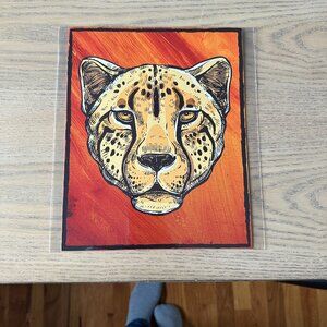 Minimalistic Cheetah Art Print 8"x10" Wall Decor